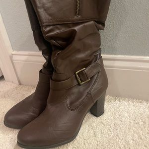 Brown heeled boots